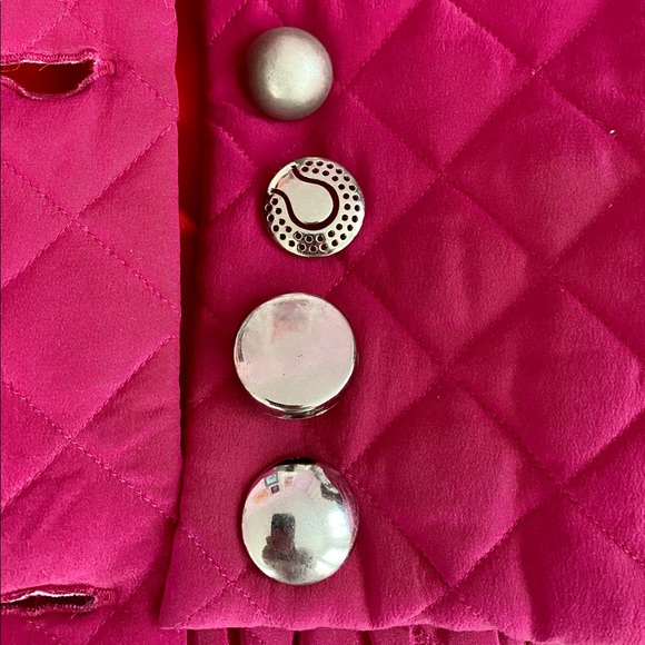 Vintage KiKit Pink& Red Silk Quilted Hooded Jacket - Picture 8 of 13